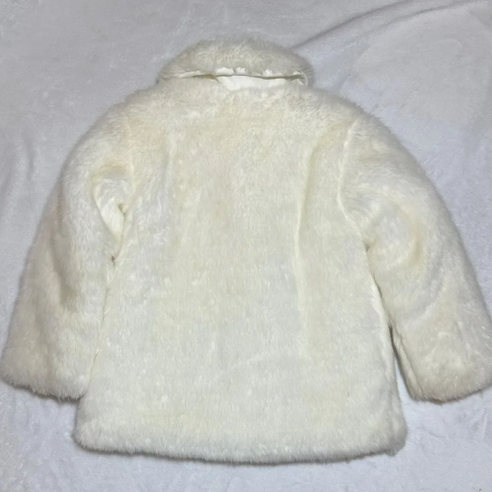 Edgehill collection Elegant Cream Faux Fur Kids Coat 24mo